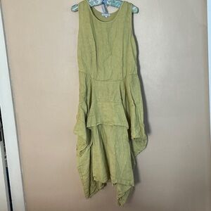 Tempo Paris Light Green Sleeveless Layered Party Frock